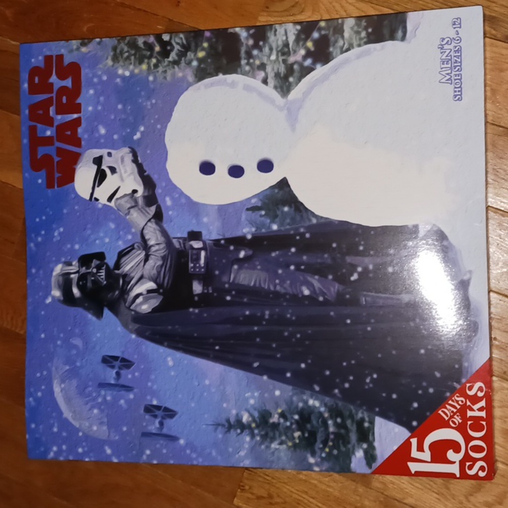 15 Men's Star Wars socks advent calendar shoe 6-12